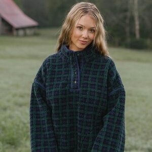PLAID FLEECE PULLOVER